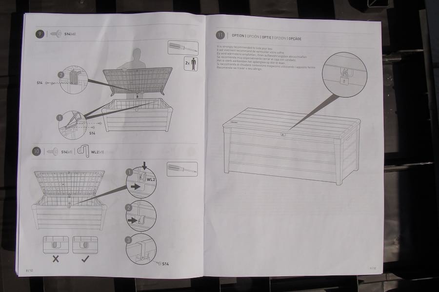 Montaż skrzyni Keter Brushwood Storage Box 455L instrukcja3