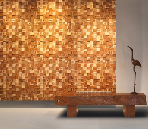 Drewniane panele na ścianę Natural Wood Panels w formie kostki