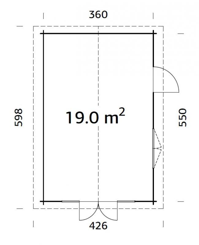 Letniskowy domek na działkę grodową KUBA B 4x6 (19,0 m2)
