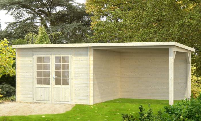 Mały drewniany domek na działkę ROBERT E 6x3 (8,7+8,2 m2)