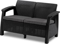 Sofa Corfu Curver Love Seat grafitowa kanapa na taras