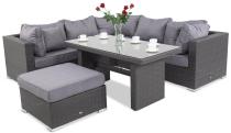 Meble technorattanowe z wysokim stołem Nilamito IX Plus Anthracite & Blue Grey