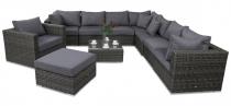 Nowoczesne meble technorattanowe LIGURITO XI Dark Grey + fotel
