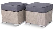 2x Pufa technorattan z poduszką Nilamito Light Grey