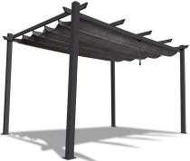 Antracytowa pergola tarasowa 3x4 aluminium Kirn 2.0 Szary