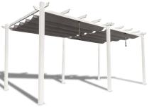 Duża pergola tarasowa wolnostojąca Kirn 3x6 One - Biała z szarym dachem
