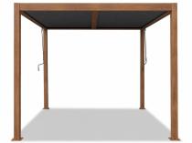 Aluminiowa pergola na taras 4x4 w kolorze drewna Lufel z lamelami - Woodlook