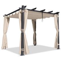 Pergola ogrodowa z zasłonami 3x3 Kirn 2.0 Beż