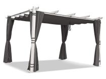 Biała Aluminiowa pergola na taras z zasłonami Kirn 4x4 - Grey White