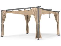 Metalowa pergola tarasowa z zasłonami 4x4 Niro - Cream