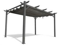 Antracytowa pergola tarasowa 3x4 Hiro Szary